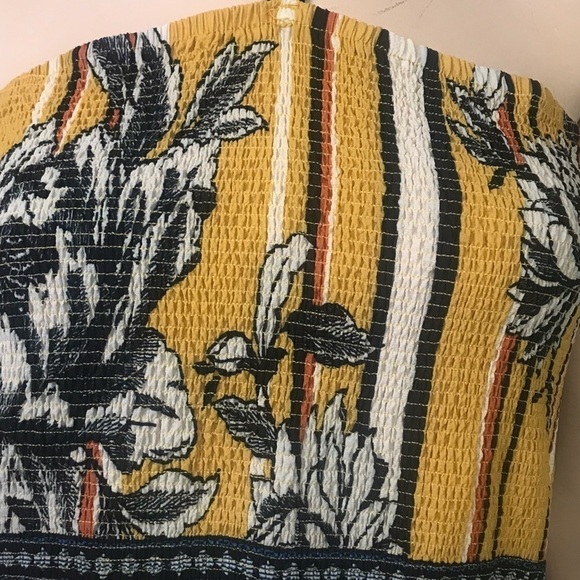 Jealous Tomato Yellow Floral Multicoloured Graphic Smocked Halter Maxi D… - Picture 14 of 16